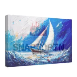 material Sailboat Oil Paintings Canvas Prints Blue in Pennsylvania